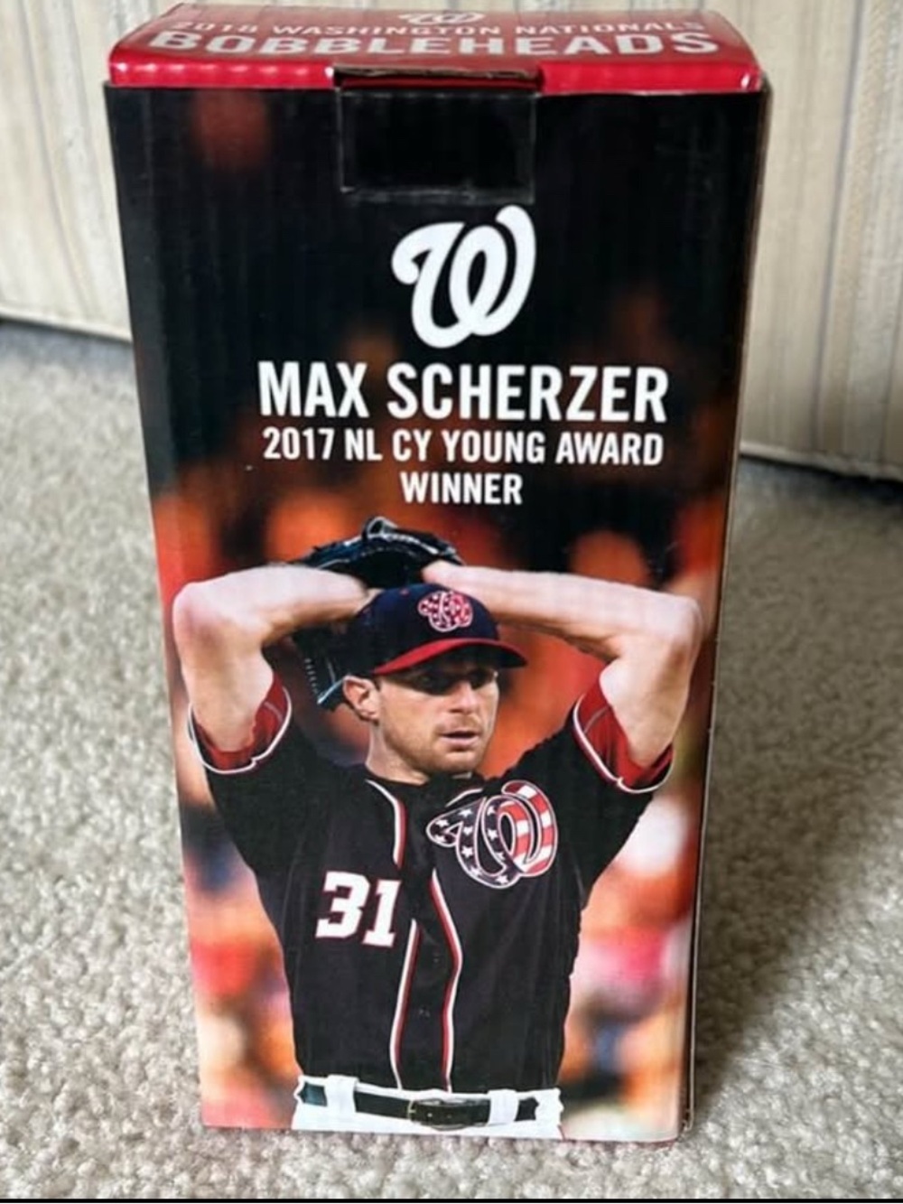 Washington Nationals Max Scherzer Bobblehead Box - Black & Red